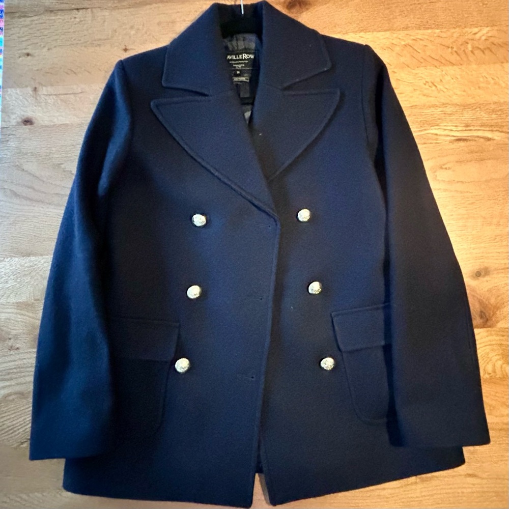 Like New 100% Wool Navy Peacoat